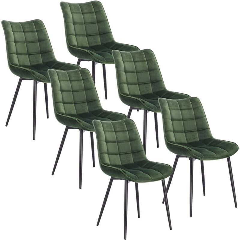 foto del prodotto woltu 6x sedia da pranzo retro velluto senza braccioli salotto imbottite cucina verde
