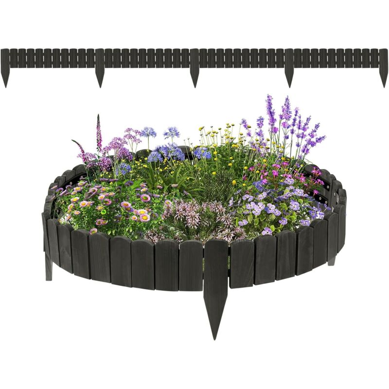 foto del prodotto woltu bordure per aiuole e giardini bordatura per aiuole, 203x35cm, antracite