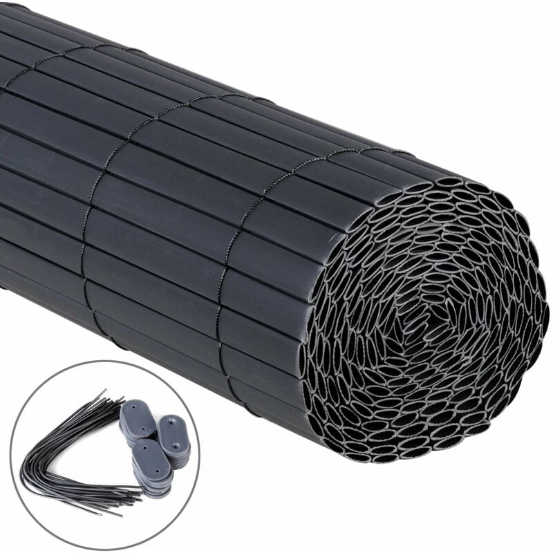 foto del prodotto woltu canniccio frangivista antivento divisorio decorativo recinzione da giardino pvc 160x500 cm