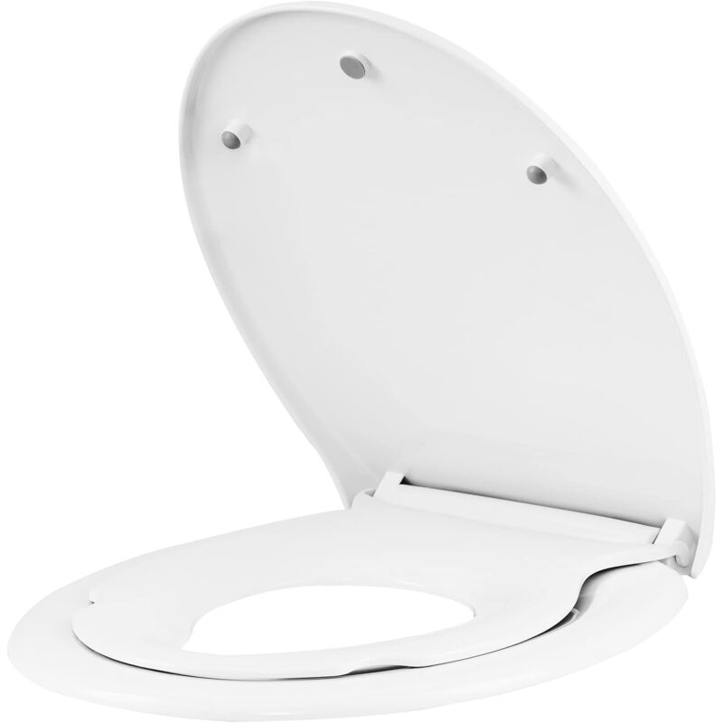 foto del prodotto woltu copriwater con sedile wc per bambini. copri wc a forma di o. tavoletta wc ammortizzata. cerniere regolabili. sgancio rapido. fissaggio