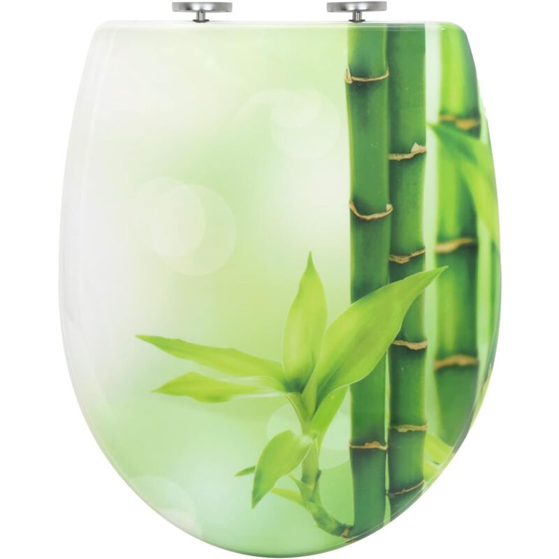 foto del prodotto woltu copriwater soft close universale chiusura ammortizzata sedile wc forma di o, bamb verde