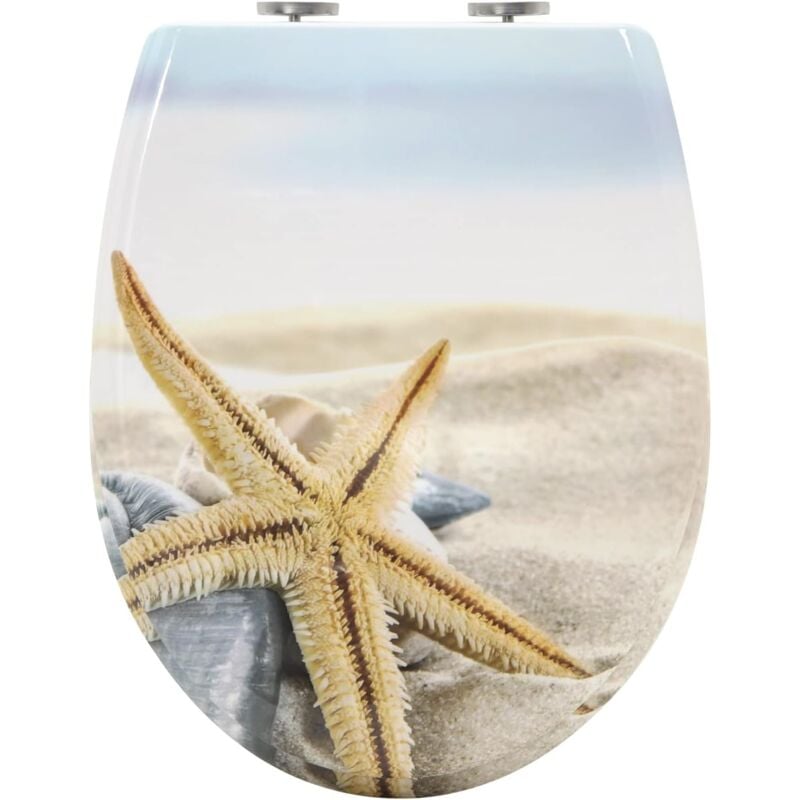 foto del prodotto woltu copriwater soft close universale chiusura ammortizzata sedile wc forma di o, stella marina