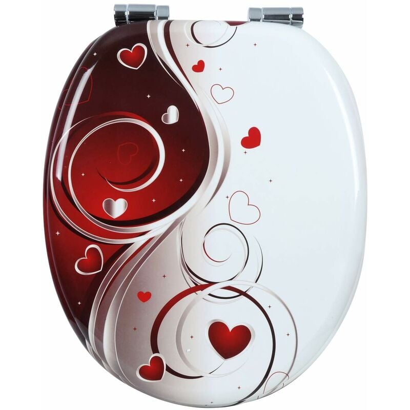 foto del prodotto woltu copriwater universale in legno sedile wc coperchio tavoletta copri wc bianco vino rosso