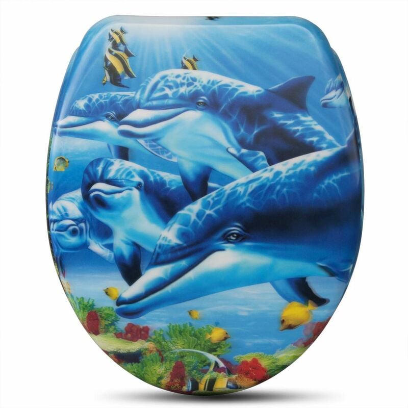 foto del prodotto woltu copriwater universali ovale coprisedili wc coperchio in duroplastica delfino