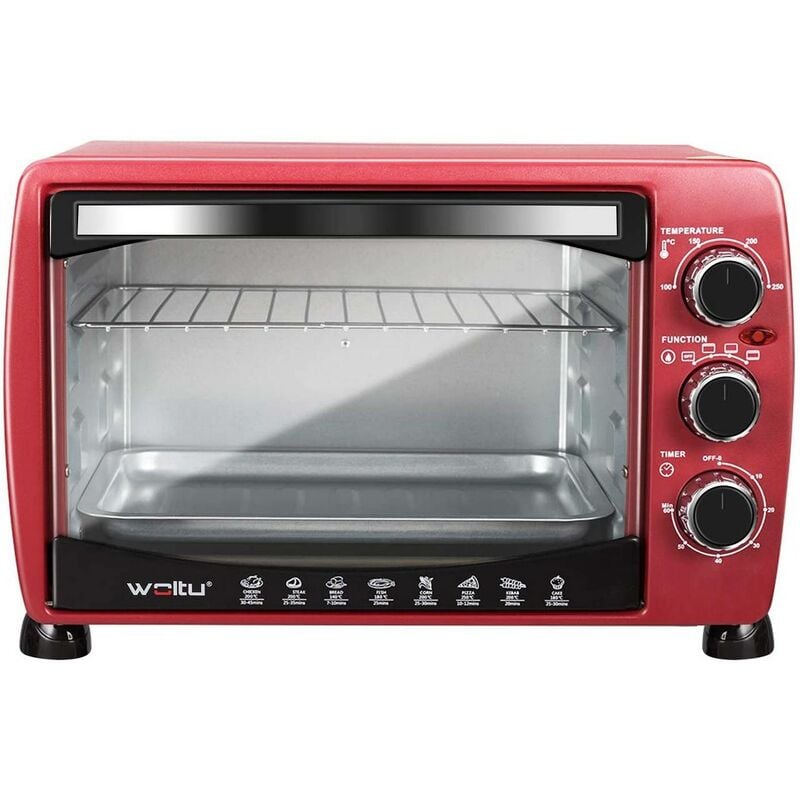 foto del prodotto woltu forno elettrico 20 litri forno per pizza fornetto piccolo. potenza 1400 w rosso