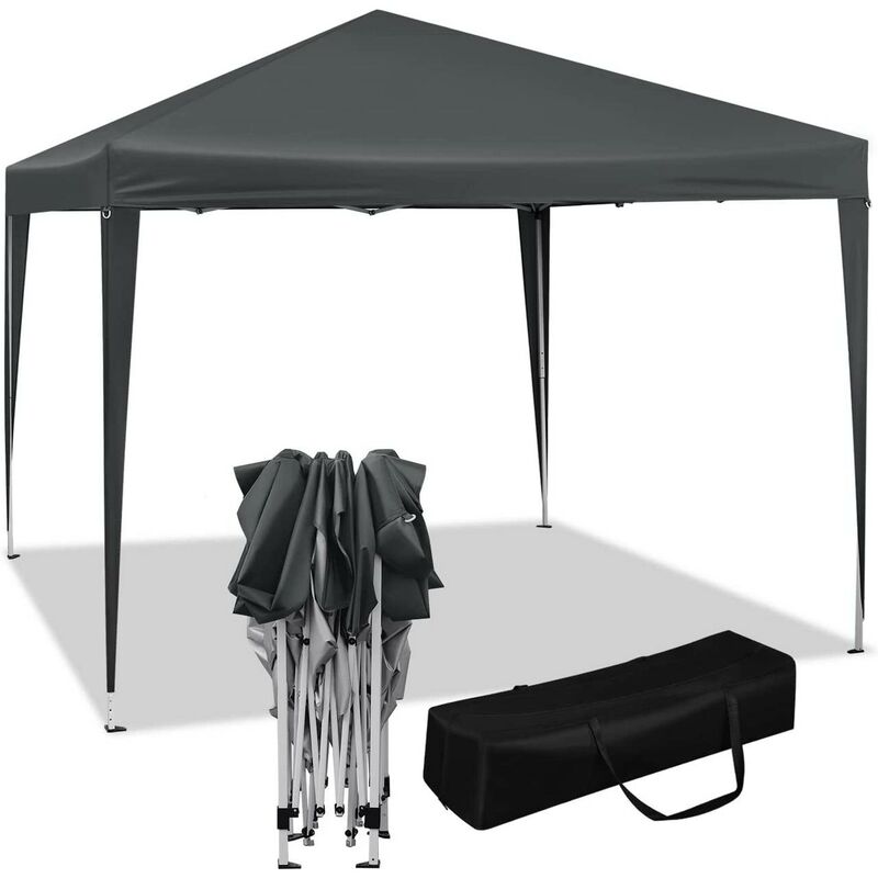 foto del prodotto woltu gazebo da giardino richiudibile 3x3m gazebo da esterno in ferro regolabile in altezza tendone pieghevole. protezione solare. facile da