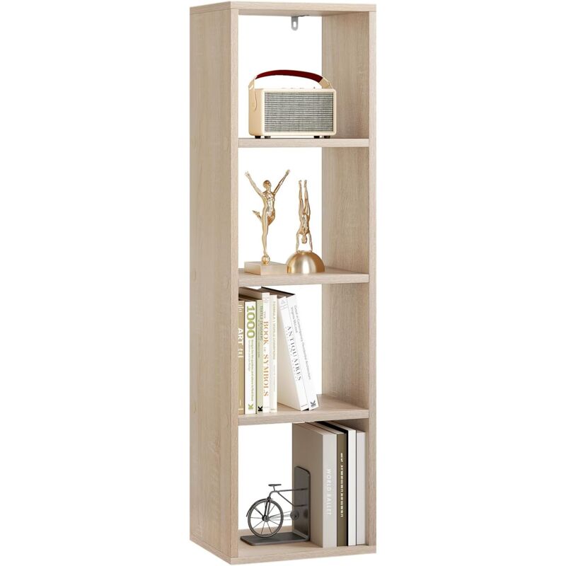 foto del prodotto woltu libreria con 4 livelli in legno 30x106,5x23,5 cm, rovere chiaro