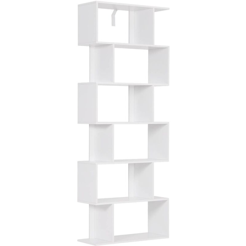 foto del prodotto woltu libreria design moderna scaffale 6 ripiani 60x23.5x160 cm casa ufficio bianco