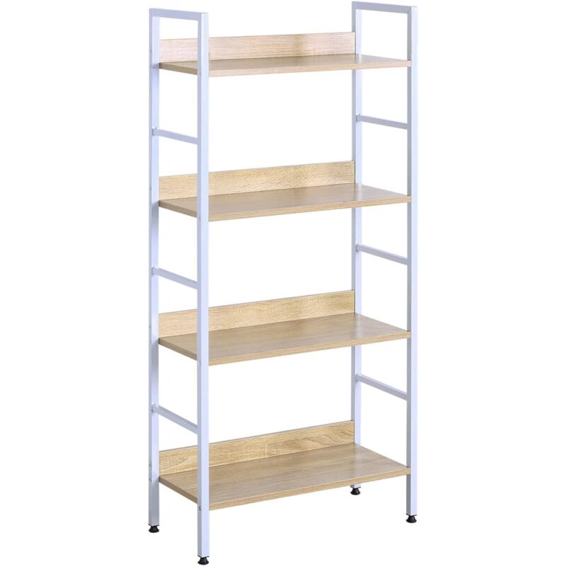 foto del prodotto woltu libreria per studio ufficio scaffale a 4 ripiani mensole porta piante