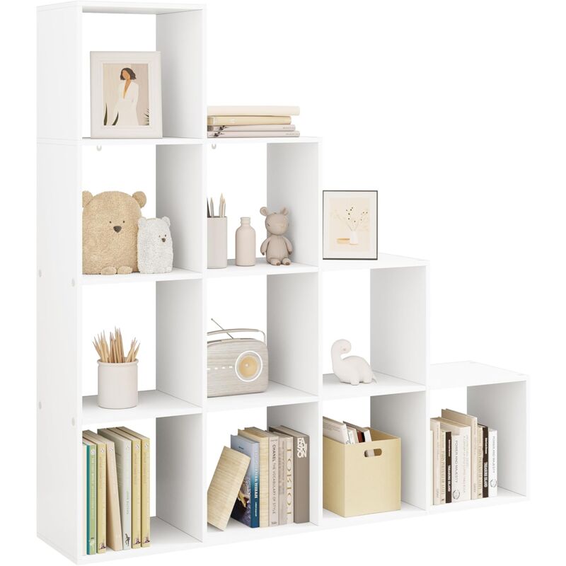 foto del prodotto woltu libreria scaffale 10 scomparti colore bianco. 136x29.1x136cm