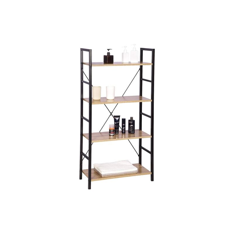 foto del prodotto woltu libreria scaffale in legno a 4 5 6 ripiani scaffalatura fioriera porta piante 60x28x116 cm