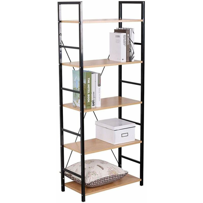 immagine 0 del prodotto woltu libreria scaffale in legno a 4 5 6 ripiani scaffalatura fioriera porta piante 60x28x148 cm