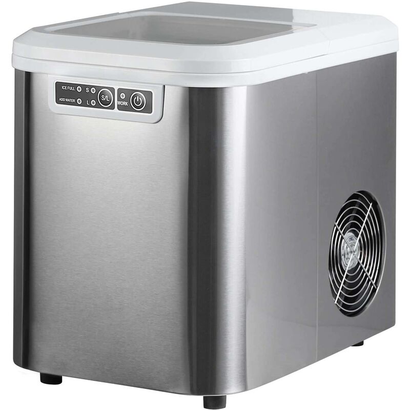 foto del prodotto woltu macchina fabbricatore produttore di per ghiaccio cubetti cocktail bevande fredde argento
