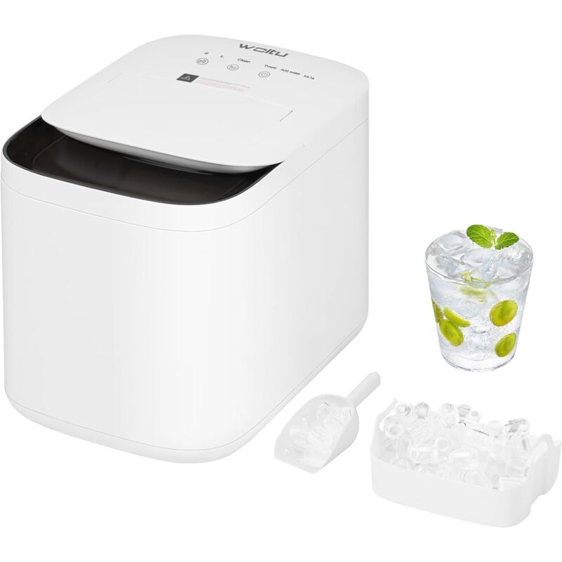 foto del prodotto woltu macchina per cubetti di ghiaccio 2l macchina del ghiaccio 15kg in 24h, bianco