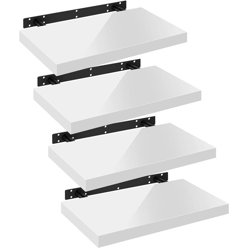 foto del prodotto woltu mensola da muro scaffale sospeso a parete libreria piccola legno e metallo 4x 60x22.9x3.8 cm
