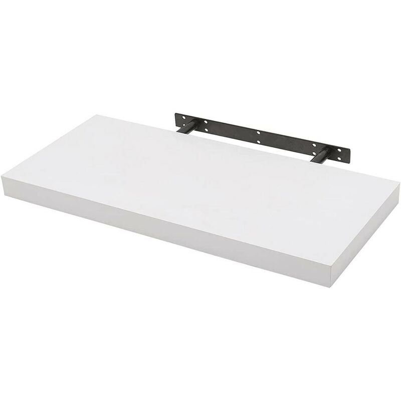 foto del prodotto woltu mensola da muro scaffale sospeso a parete libreria piccola legno e metallo bianco