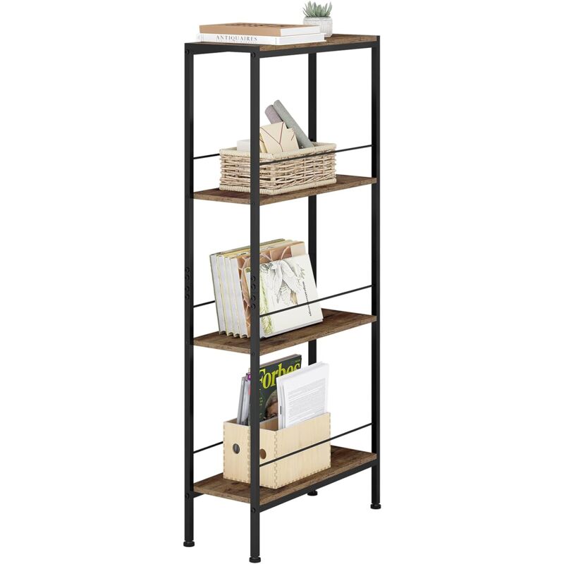 foto del prodotto woltu mensola scaffale salvaspazio 4 ripiani organizer, 50x20x110cm, marrone rustico nero