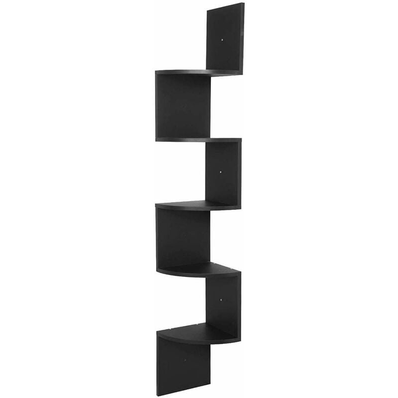 foto del prodotto woltu mensole ad angolo mensola da muro zig zag scaffale a parete decorazione nero