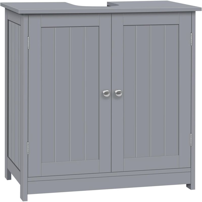 foto del prodotto woltu mobile bagno a u sotto lavabo salvaspazio con ripiano regolabile 60x30x60 cm grigio chiaro