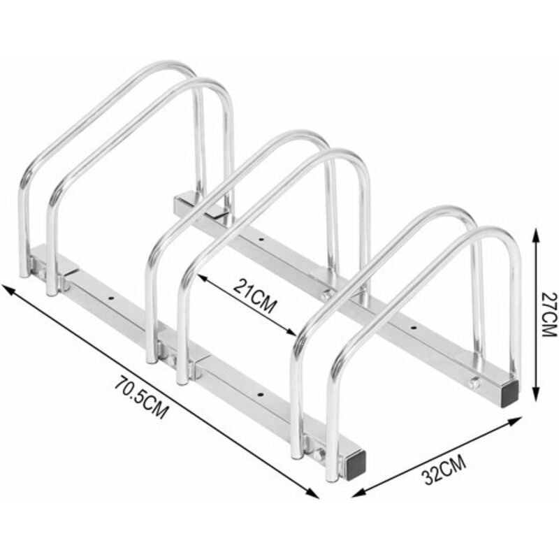 foto del prodotto woltu parcheggio porta bici 3x posti stand rastrelliera bicicletta acciaio