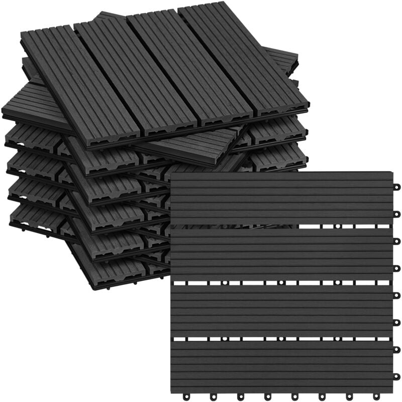 foto del prodotto woltu piastrelle per pavimenti da esterno in wpc 11 pannelli 30x34cm antracite