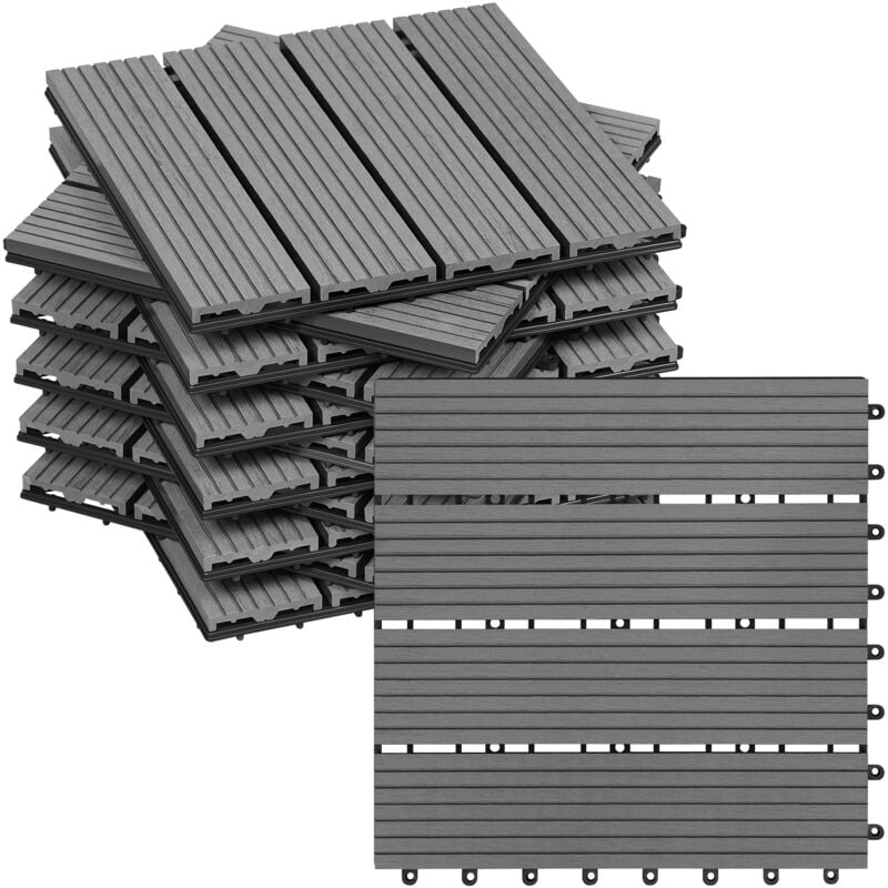 foto del prodotto woltu piastrelle per pavimenti da esterno in wpc 11 pannelli 30x34cm grigio chiaro