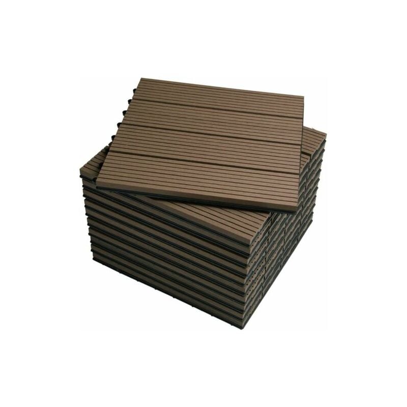 foto del prodotto woltu piastrelle per pavimenti da esterno in wpc 11 pannelli 30x34cm marrone