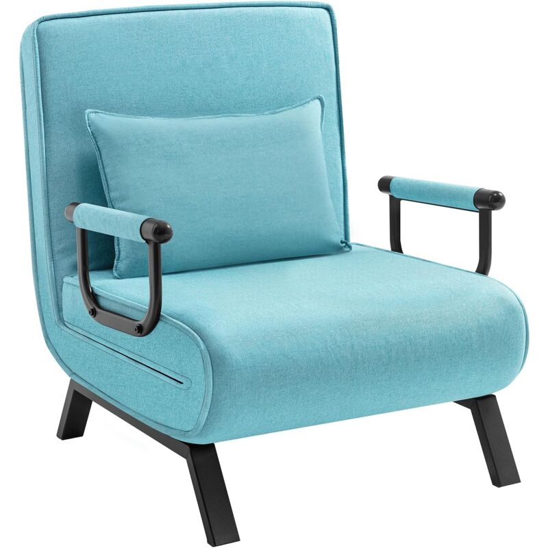 foto del prodotto woltu poltrona relax reclinabile convertibile 3 in 1 reclinabile manuale in 5 posizioni, blu