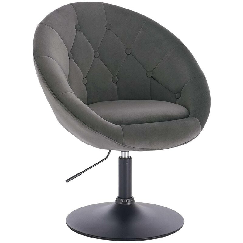 foto del prodotto woltu poltroncina da bar sgabello girevole sedia con schienale braccioli velluto grigio scuro