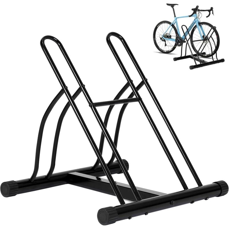 foto del prodotto woltu portabici per 2 biciclette direzione di parcheggio flessibile, nero