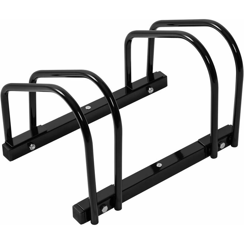 foto del prodotto woltu rastrelliera per biciclette a 2 posti portabici per montaggio a terra e a muro supporto per biciclette in metallo nero