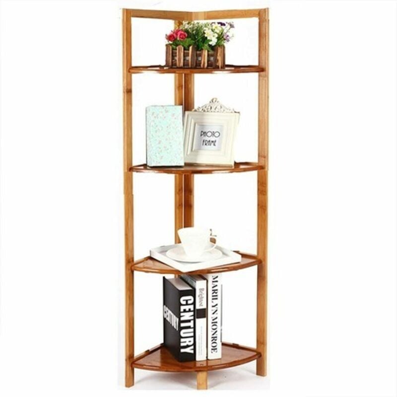 foto del prodotto woltu scaffale in bamb fioriera mensola a 4 ripiani per cucina libreria bamboo