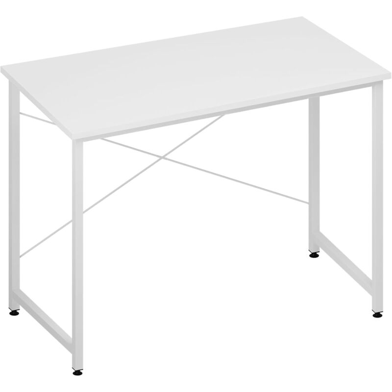 foto del prodotto woltu scrivania computer tavolo pc scaffale moderno per ufficio lavoro studio 100x50x75.5cm, bianco