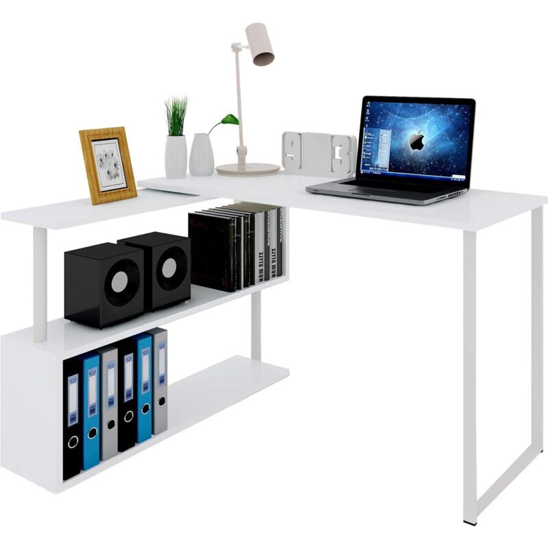 foto del prodotto woltu scrivania per computer tavolo tazione di lavoro studio ufficio bianco