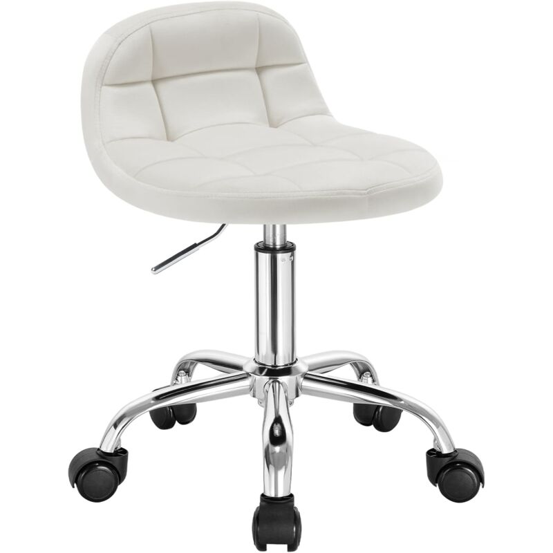 foto del prodotto woltu sedia design girevole sgabello ufficio altezza regolabile ruote in velluto crema