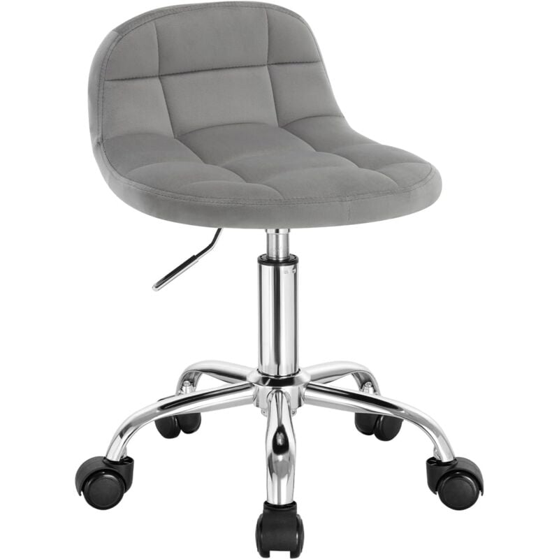 foto del prodotto woltu sedia design girevole sgabello ufficio altezza regolabile ruote in velluto grigio chiaro