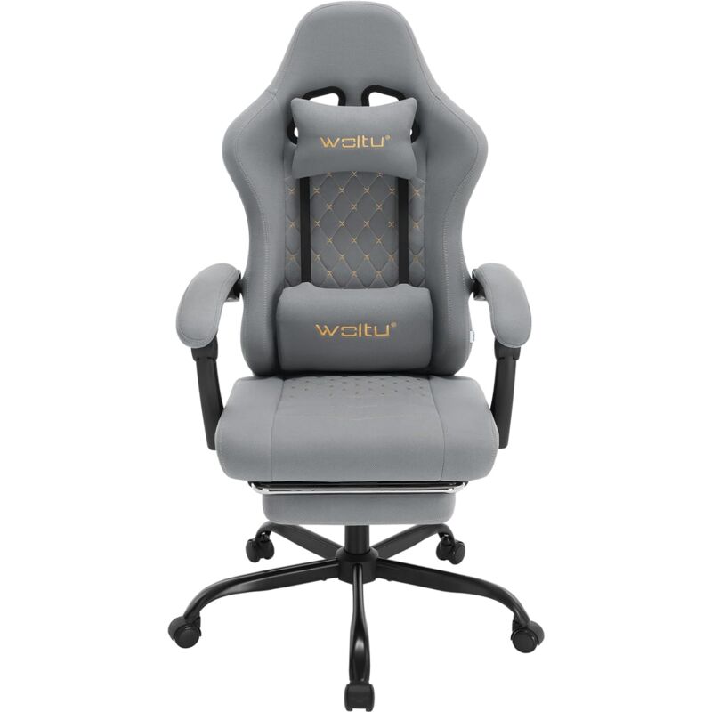 foto del prodotto woltu sedia gaming con massaggiosedia da gaming con poggiapiedi telescopicopoggiatesta e supporto lombare sedia da ufficio carico 150 kg,