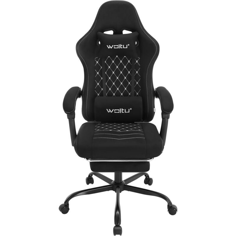foto del prodotto woltu sedia gaming con massaggiosedia da gaming con poggiapiedi telescopicopoggiatesta e supporto lombare sedia da ufficio ergonomica inclinabile a
