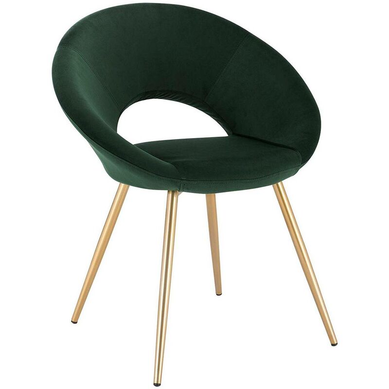 foto del prodotto woltu sedia sala da pranzo cucina salotto ufficio gambe gold in metallo velluto 1x verde scuro