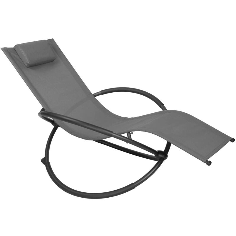 foto del prodotto woltu sedia sdraio a dondolo relax poltrona swing traspirante da balcone campeggio grigio