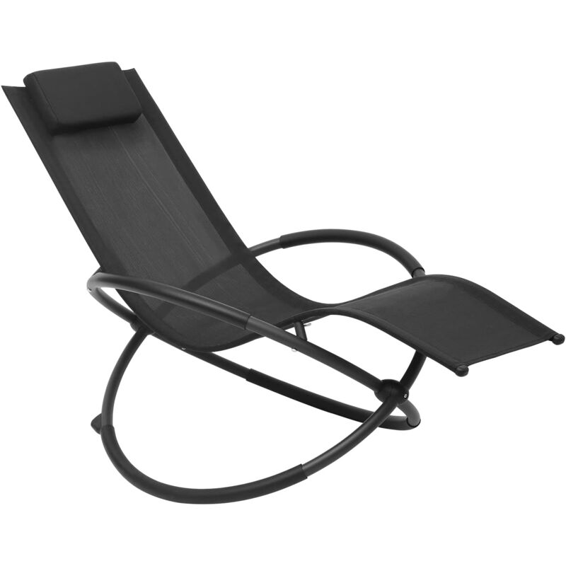 foto del prodotto woltu sedia sdraio a dondolo relax poltrona swing traspirante da balcone campeggio nero