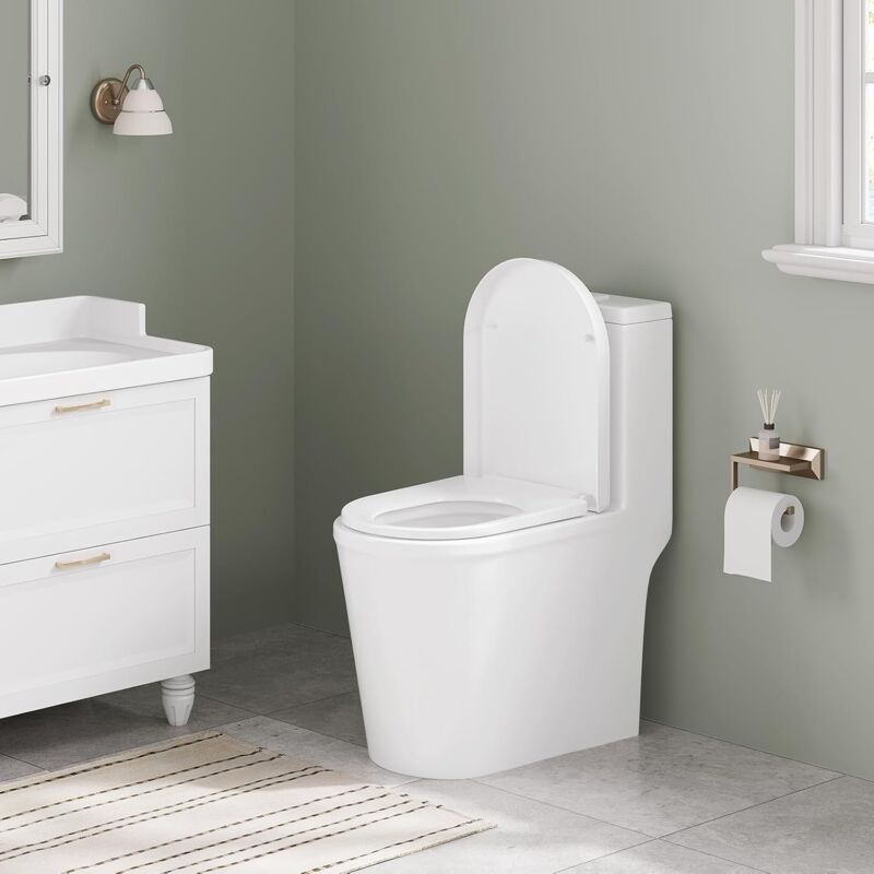 foto del prodotto woltu sedile wc forma di d bianco copriwater in plastica