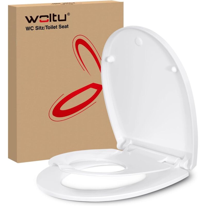 foto del prodotto woltu sedile wc universale copriwater in duroplast a forma o con toilette per adatto ad adulti e bambini
