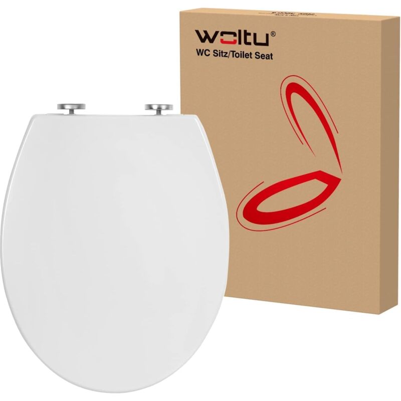 foto del prodotto woltu sedile wc universale copriwater soft close a forma o bianco