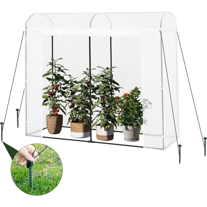 foto del prodotto woltu serra da giardino copertura pe porte avvolgibili, 200x68x170cm, bianco