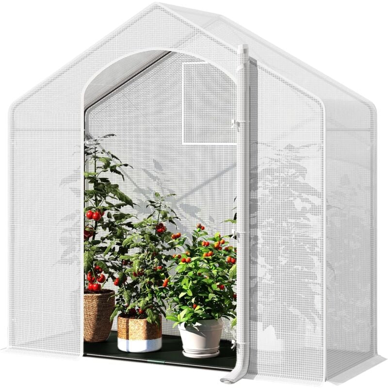 foto del prodotto woltu serra da giardino in rete pe 140g ,200x80x200cm, bianco
