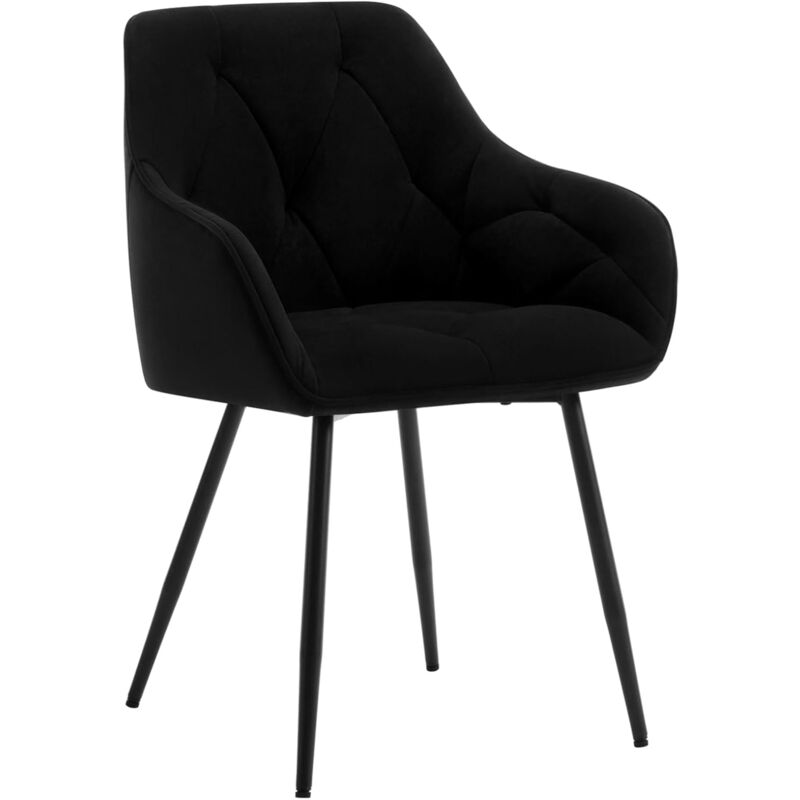 foto del prodotto woltu set 1 sedie moderne da cucina o soggiorno in velluto con gambe in metallo nero