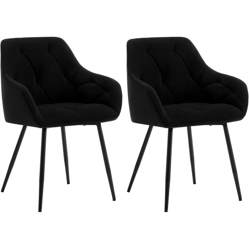 foto del prodotto woltu set 2 sedie moderne da cucina o soggiorno in velluto con gambe in metallo nero