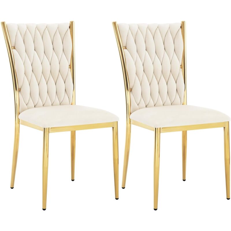 foto del prodotto woltu set 2 sedie per sala da pranzo design moderne velluto beige