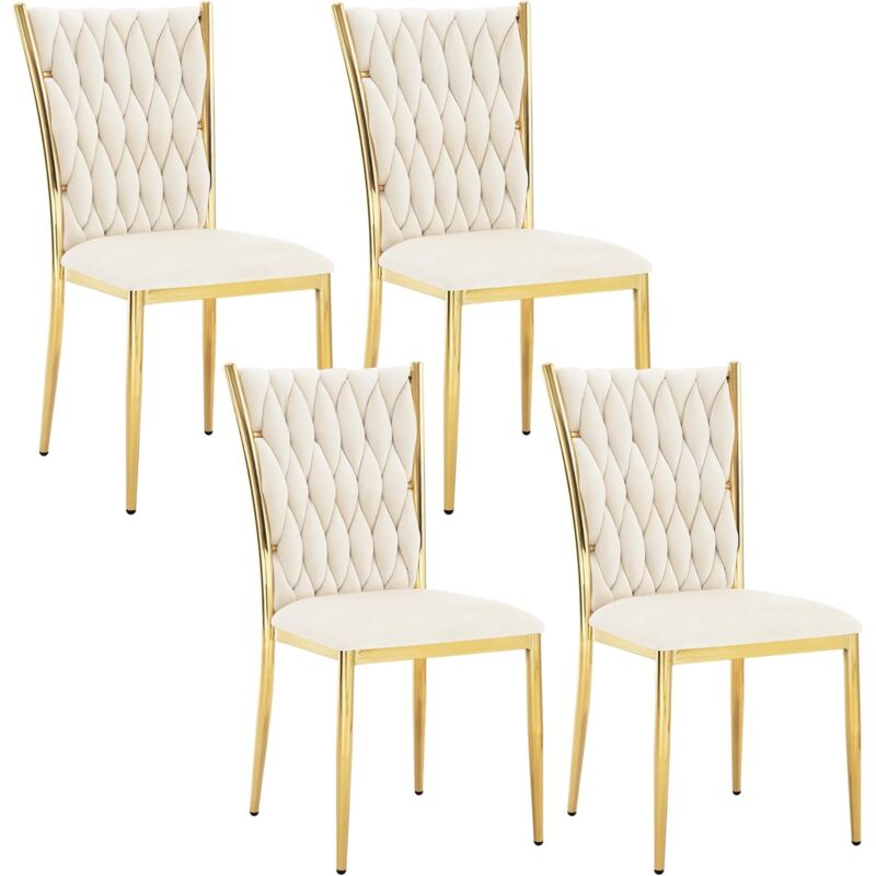 foto del prodotto woltu set 4 sedie per sala da pranzo design moderne velluto beige